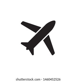 flat transportation plane glyph icon symbol sign, logo template, vector, eps 10