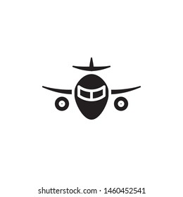 flat transportation plane glyph icon symbol sign, logo template, vector, eps 10
