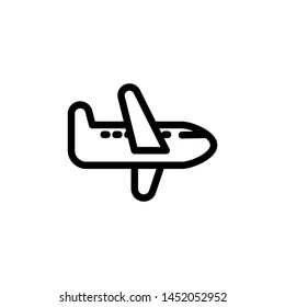 flat transportation plane line icon symbol sign, logo template, vector, eps 10