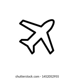 flat transportation plane line icon symbol sign, logo template, vector, eps 10