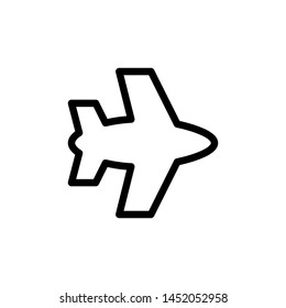 flat transportation plane line icon symbol sign, logo template, vector, eps 10