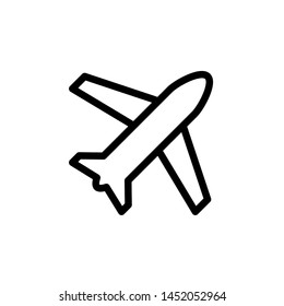 flat transportation plane line icon symbol sign, logo template, vector, eps 10