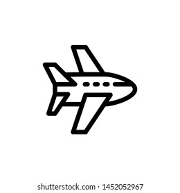 flat transportation plane line icon symbol sign, logo template, vector, eps 10
