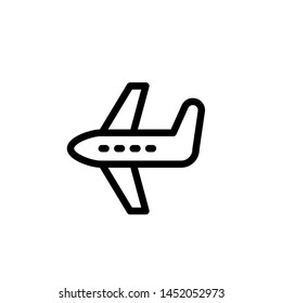 flat transportation plane line icon symbol sign, logo template, vector, eps 10