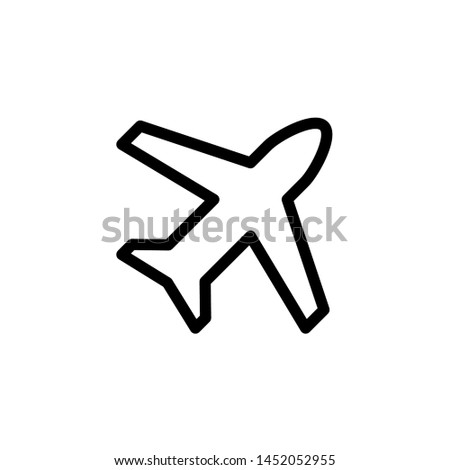 flat transportation plane line icon symbol sign, logo template, vector, eps 10