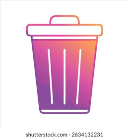 Flat trash bin icon modern illustration design concept isolated