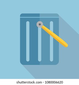 Flat Trash Can Icon