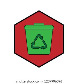 Flat Trash Can Icon