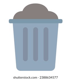 flat trash can icon vector isolated on white background.