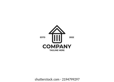 Flat trash house logo design vector illustration idea