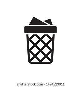 flat trash icon symbol sign, vector, eps 10, logo template