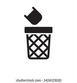 flat trash icon symbol sign, vector, eps 10, logo template