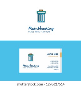 Flat Trash Logo and Visiting Card Template. Busienss Concept Logo Design
