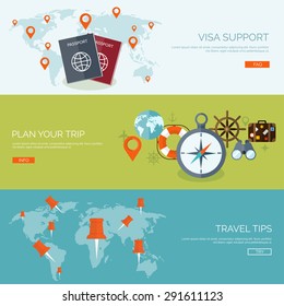 Flat travel background. Summer holidays. Vacation. Sea. Tickets booking.