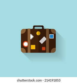 Flat travel bag web icon