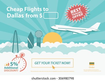 Flat travel banner - San Francisco - vector illustration 