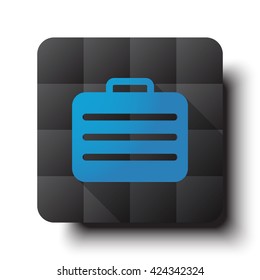 Flat Travel Case icon on black app button with drop shadow
