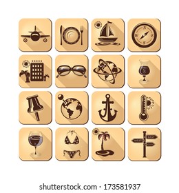 Flat travel icons