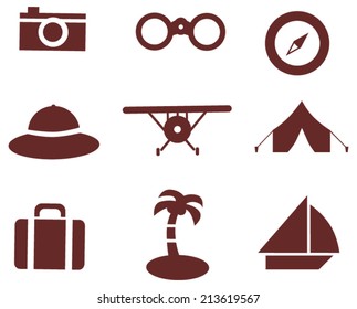 Flat travel icons