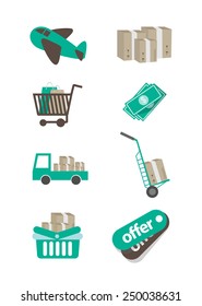 flat travel icons. vector