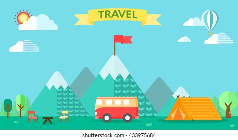 Flat travel illustration