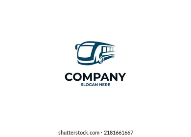 Flat travel logo bus vector design illustration idea