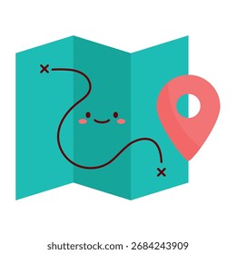 Flat Travel Map Vector Symbol
