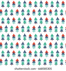 flat tree christmas vector pattern seamless. white background