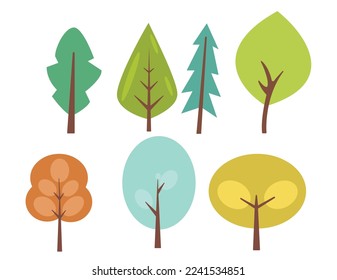 Flat tree clipart illustration style svg