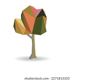 Flat tree colorful modern polygon vector icon