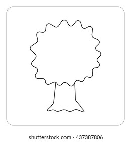 Flat tree contours on white background. Vector illustration. 