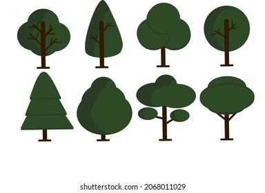 Flat tree design nature green