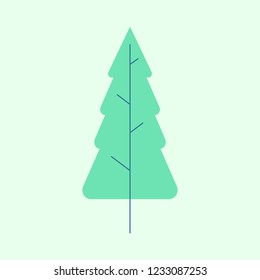 Flat tree icon for christmas 