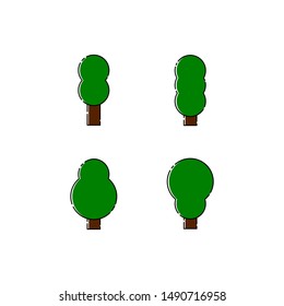 Flat Tree Icon Design Illustration Vector