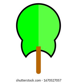 Icono plano de árbol. Sencillo icono de silueta de árbol o planta. Diseño natural de roble orgánico.
