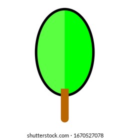 Icono plano de árbol. Sencillo icono de silueta de árbol o planta. Diseño natural de roble orgánico.