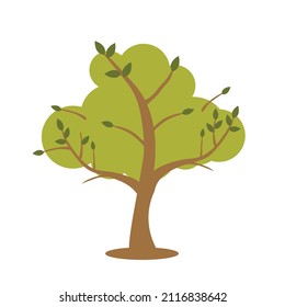Flat tree icon illustration. Simple forest tree plant icon. Nature oak organic set design.