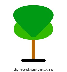 Flat tree icon illustration. Trees forest simple plant silhouette icon. Nature oak organic set design.