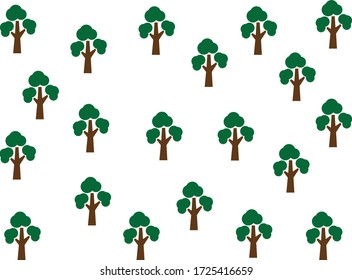 Flat tree icon illustration. Trees forest simple plant silhouette icon. Nature oak organic set design. 