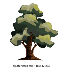 Flat tree icon illustration. Trees forest simple plant icon. Nature oak organic set design.Vector illustration isolated on white background.
