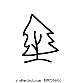 Flat tree icon illustration. Trees forest simple plant silhouette icon. Nature organic design.