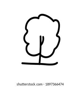 Flat tree icon illustration. Trees forest simple plant silhouette icon. Nature organic design.