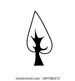 Flat tree icon illustration. Trees forest simple plant silhouette icon. Nature organic design.