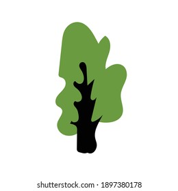 Flat tree icon illustration. Trees forest simple plant silhouette icon. Nature organic design.