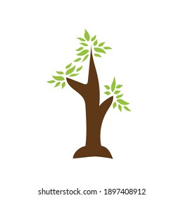 Flat tree icon illustration. Trees forest simple plant silhouette icon. Nature organic design.