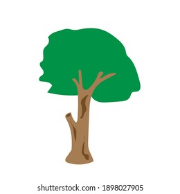 Flat tree icon illustration. Trees forest simple plant silhouette icon. Nature organic design.