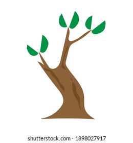 Flat tree icon illustration. Trees forest simple plant silhouette icon. Nature organic design.
