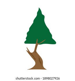 Flat tree icon illustration. Trees forest simple plant silhouette icon. Nature organic design.