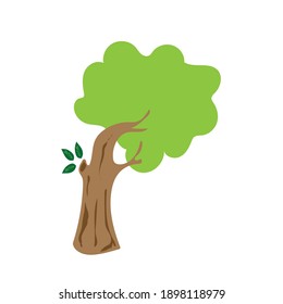 Flat tree icon illustration. Trees forest simple plant silhouette icon. Nature organic design.