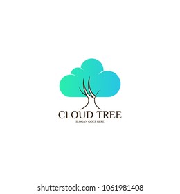 Flat Tree Icon Logo Template Design